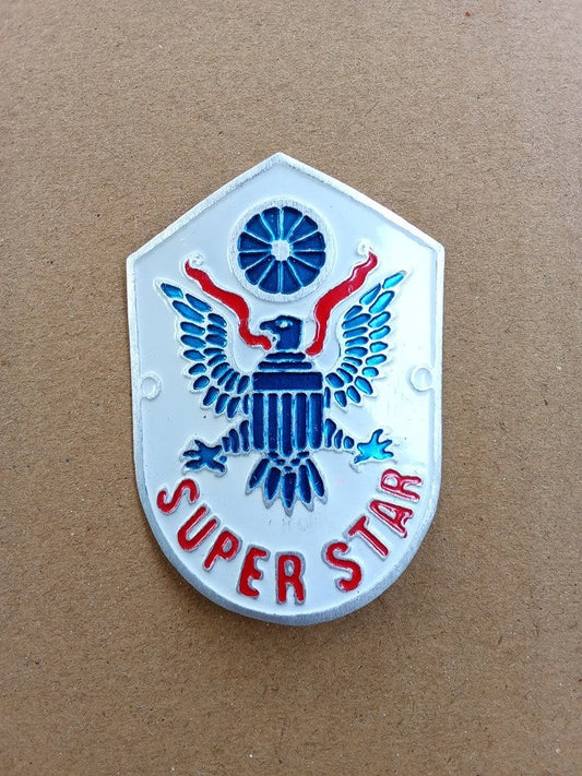 SUPER STAR Head Badge Emblem Vintage Bicycle Logo NOS vintage_bike_store