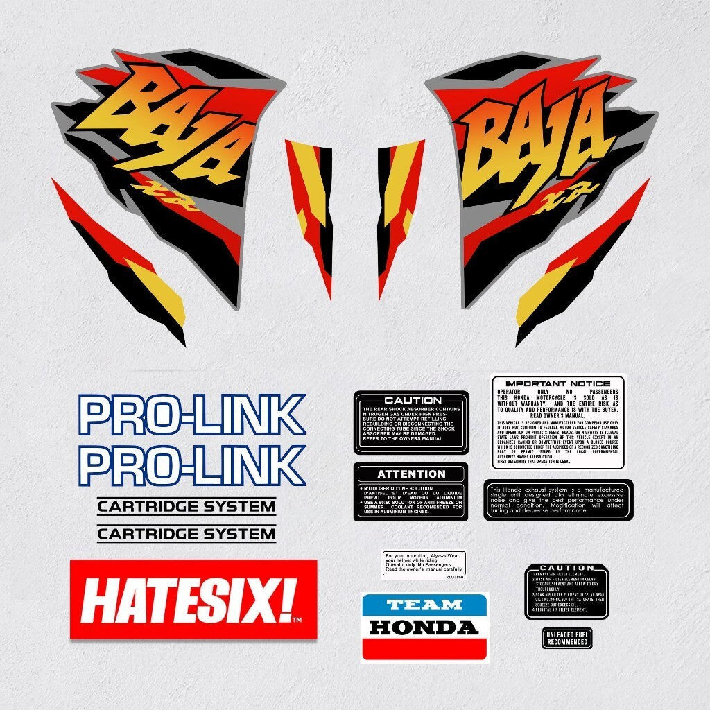 Sticker Decal Baja XR 250 1997 side cover tank (Free shipping) vintage_bike_store