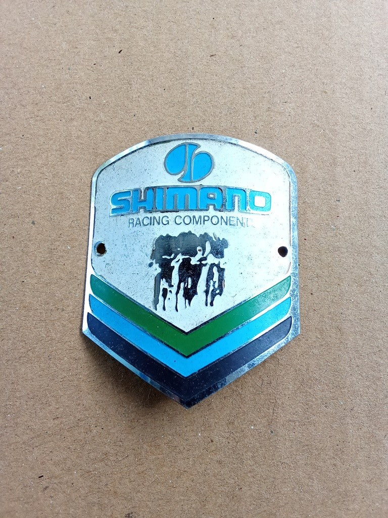 SHIMANO White Color Emblem Head Badge For Shimano Japan Bicycle NOS (Free shipping) vintage_bike_store