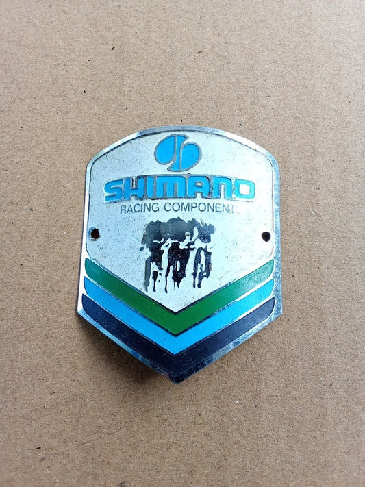 SHIMANO White Color Emblem Head Badge For Shimano Japan Bicycle NOS (Free shipping) vintage_bike_store