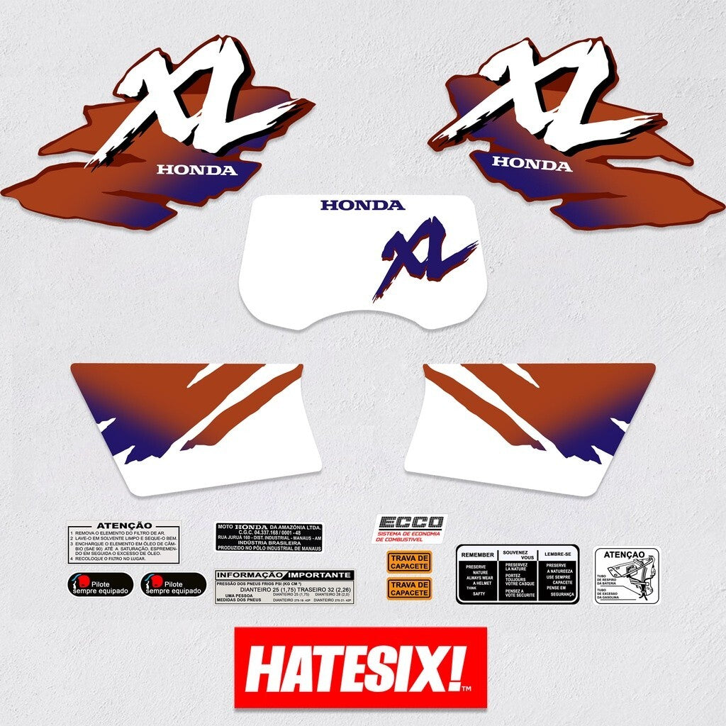 Sticker Decal Xl 185 xl 125 Brasil 1996 Red Brasil Versi side cover tank (Free shipping) vintage_bike_store