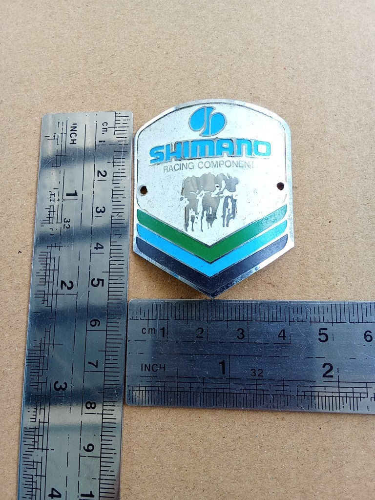SHIMANO White Color Emblem Head Badge For Shimano Japan Bicycle NOS (Free shipping) vintage_bike_store