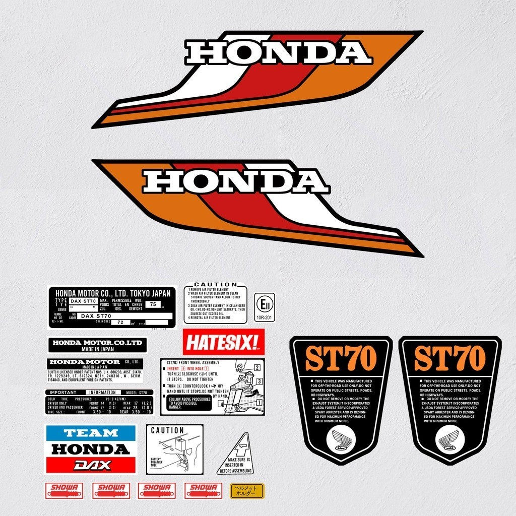 Sticker Decal ST70 Blue side cover tank (Free shipping) vintage_bike_store