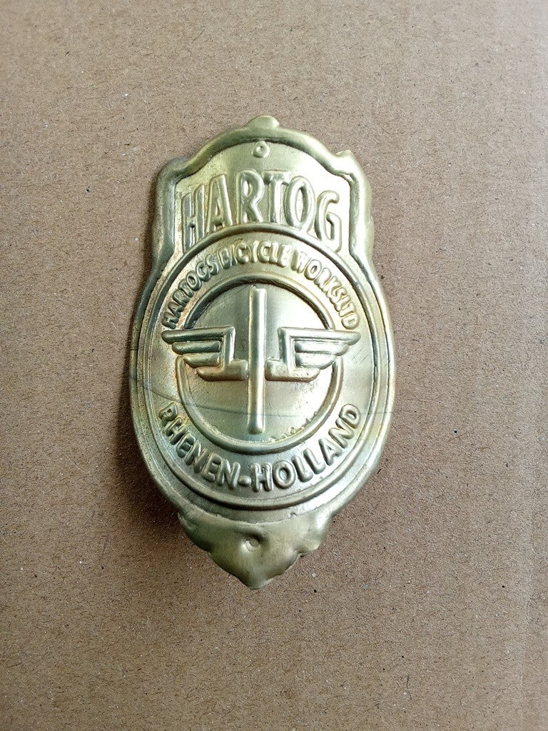 HARTOG Golden Head Badge Emblem For Hartog Vintage Bicycle (Free shipping) vintage_bike_store