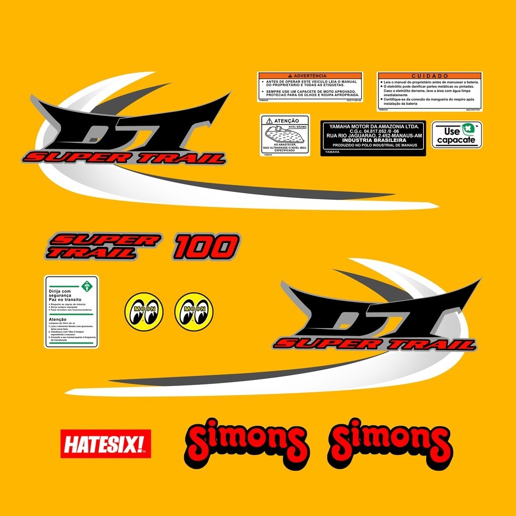 Sticker Decal DT100 Brazil version side cover tank (Free shipping) vintage_bike_store