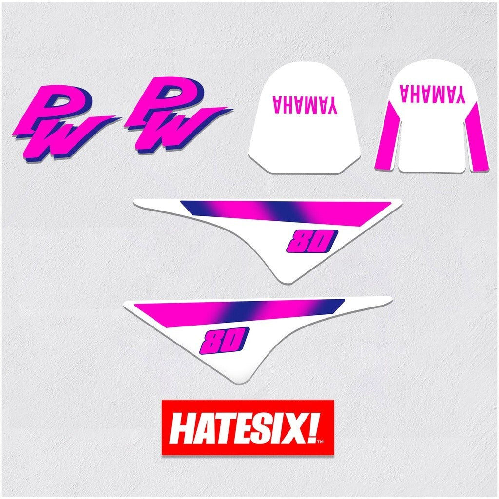 Sticker Decal PW80 PW 80 Pink side cover tank (Free shipping) vintage_bike_store