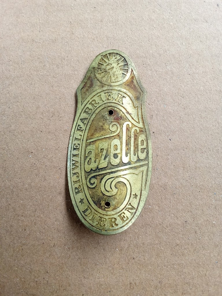 GAZELLE BRASS Old series emblem Head Badge Accessory For Gazelle Bicycle vintage_bike_store