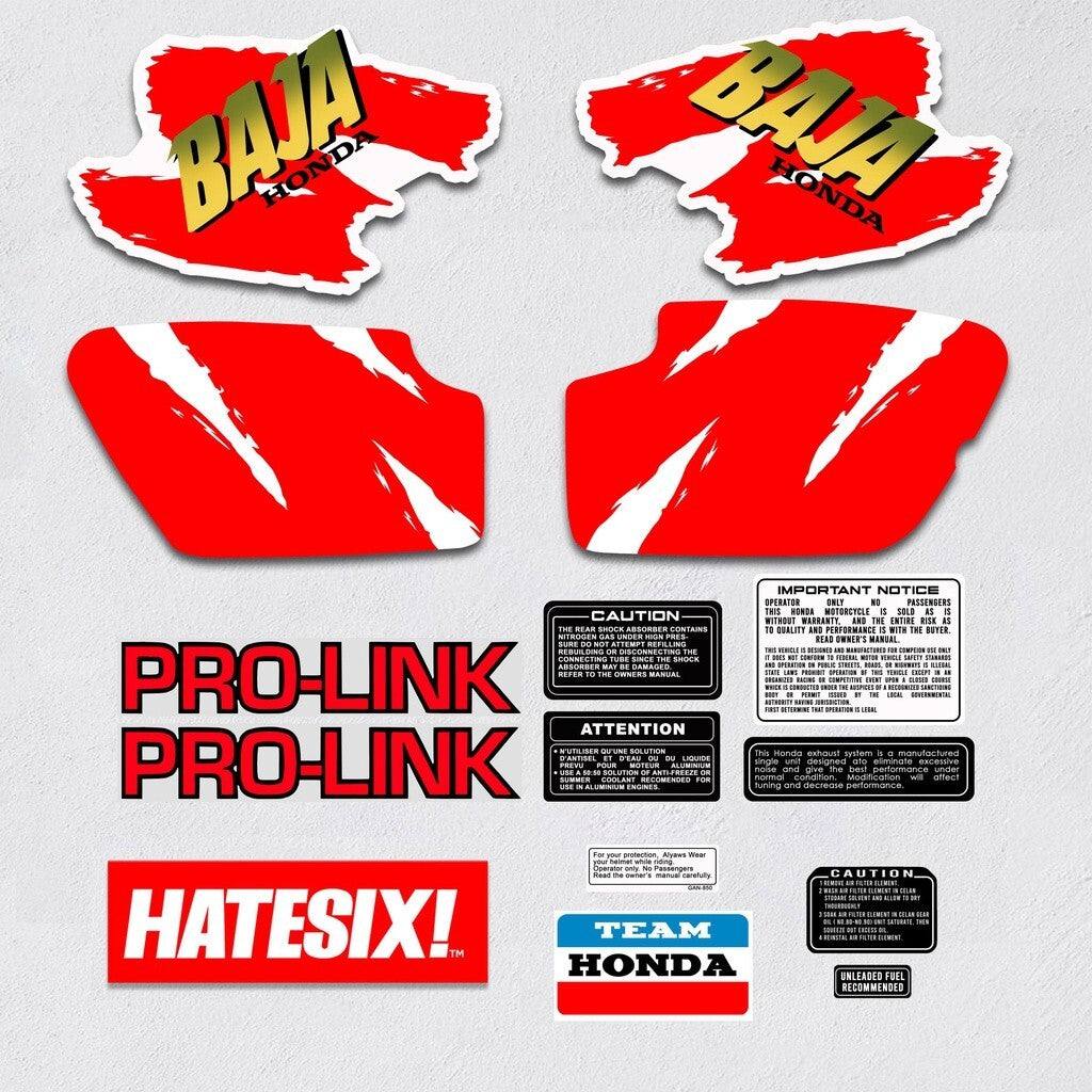 Sticker Decal XRL Baja 1990 side cover tank (Free shipping) vintage_bike_store