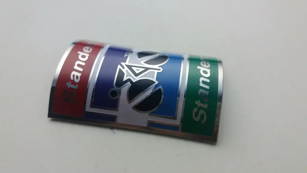Multicolor Standert Racing bicycle head badge silver white red green blue black
