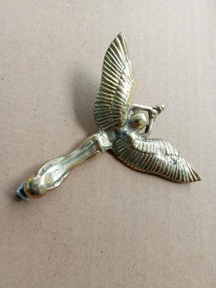 Handcrafted brass ANGEL emblem for bicycle and motorcycle restoration