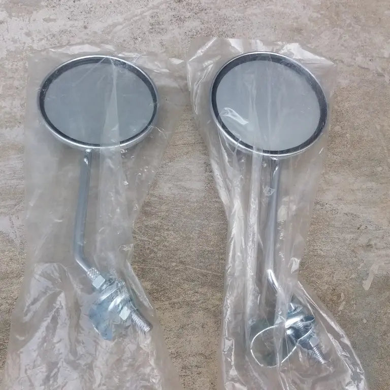 Vintage-style round bicycle mirror pair