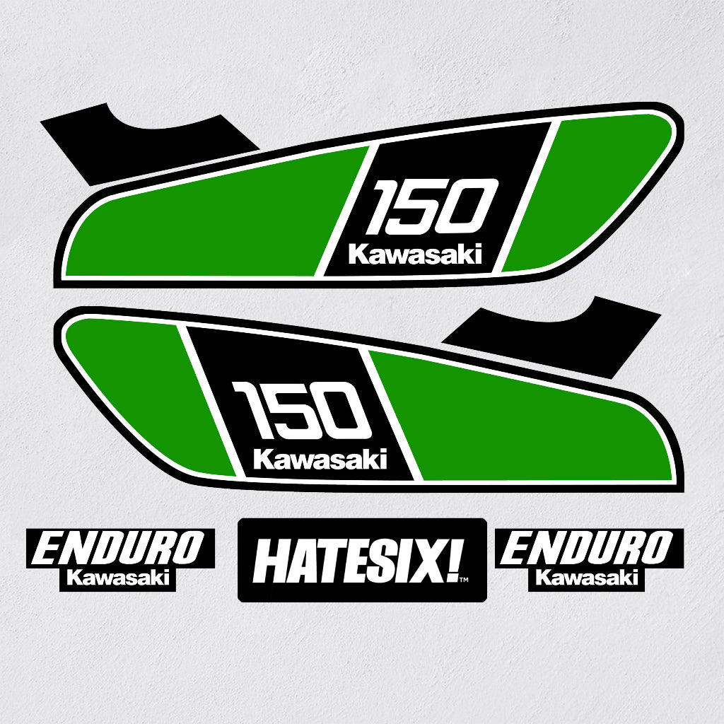 Sticker Decal Kawasaki 150 Vintage Enduro side cover tank vintage_bike_store
