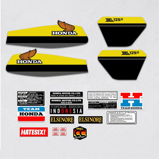 Sticker Decal Honda XL 125s Small CC Savage side cover tank (Free shipping) vintage_bike_store