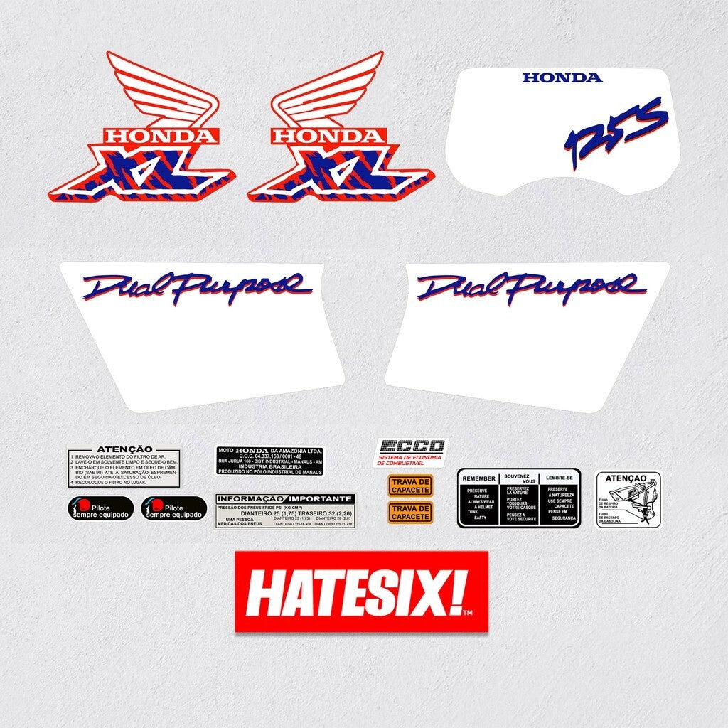 Sticker Decal Xl 185 xl 125 Brasil 1992 Brasil Version side cover tank (Free shipping) vintage_bike_store