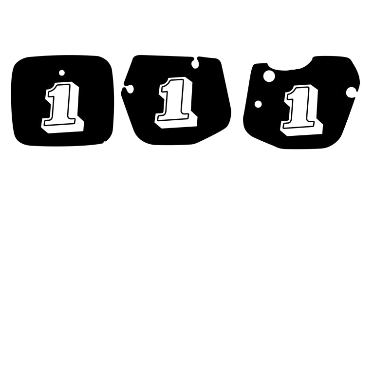 Sticker decal Yamaha dirt bike graphics YZ490 1985 1984 BLACK Front plates – vintage_bike_store